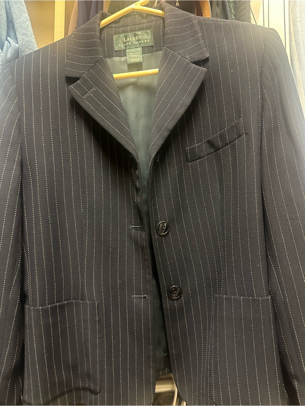 Lauren Ralph Lauren Dark Navy Pinstripe Suit Jacket